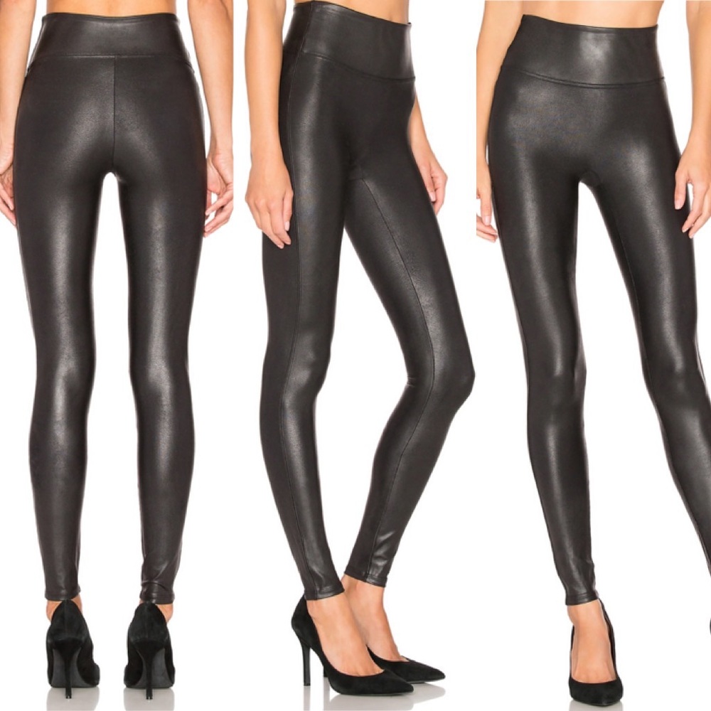 Spanx Faux Leather Leggings in Black Size XL